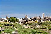 Selinunte the temple hill. Temple ruins crushed to the ground, like a fantastic work of art